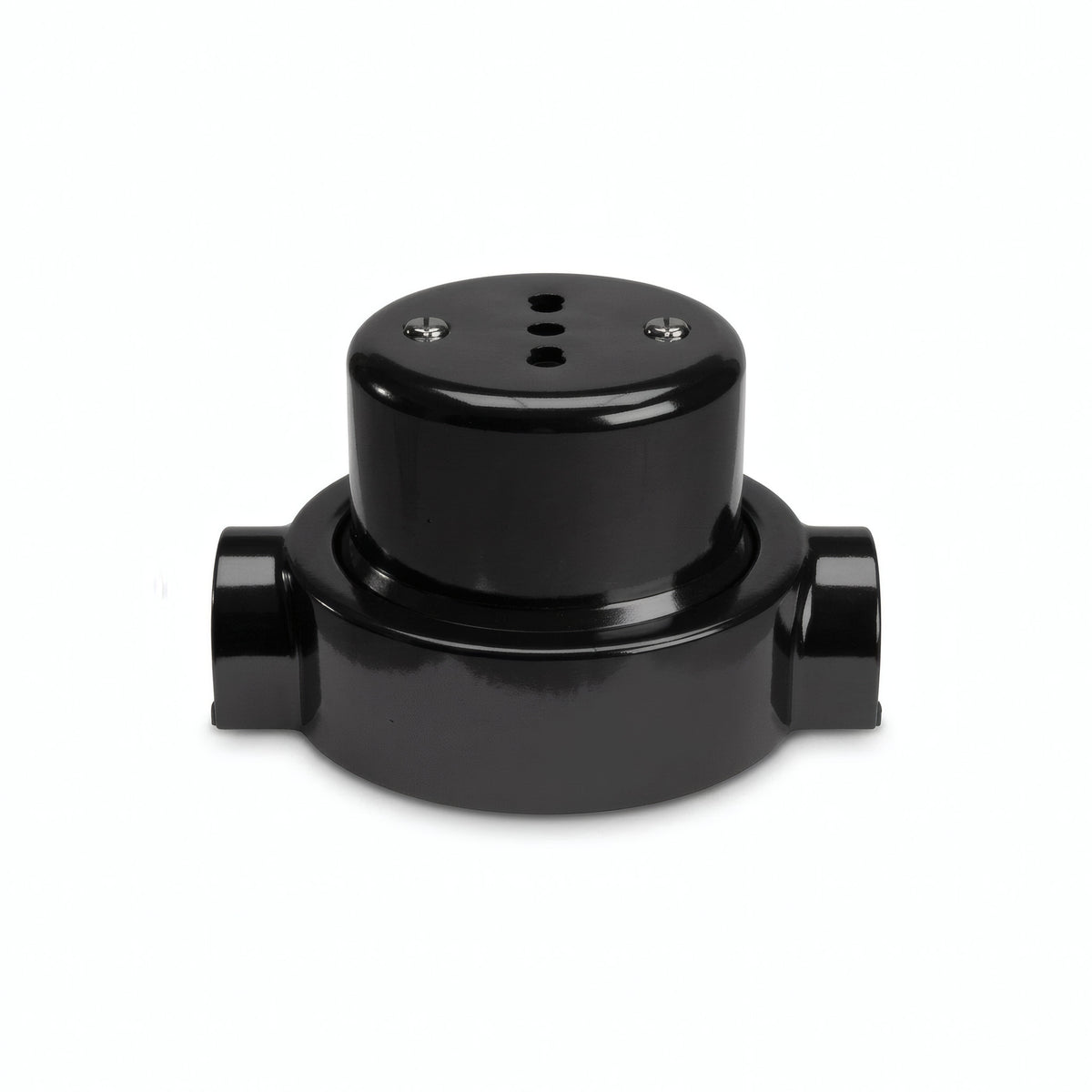Kit prise murale et socle en porcelaine — Italienne 2P+T 10/16 A / Noir / 2 sorties en ligne