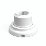 Kit prise murale et socle en porcelaine — Schuko 2P+T 16 A / Blanc / Plat Ø 100 mm