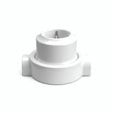 Kit prise murale et socle en porcelaine — Schuko 2P+T 16 A / Blanc / 2 sorties en ligne