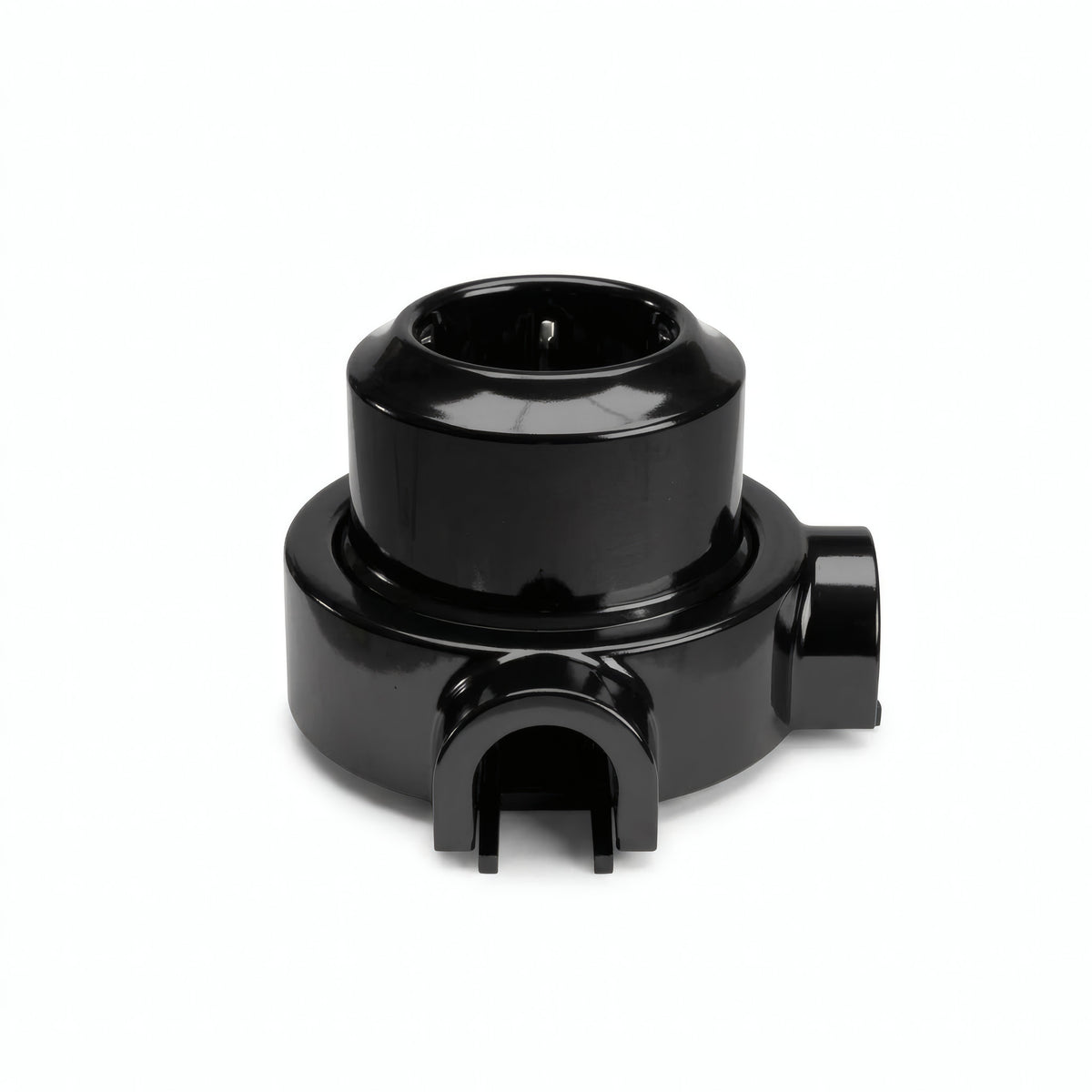 Kit prise murale et socle en porcelaine — Schuko 2P+T 16 A / Noir / 2 sorties
