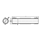 Dessin technique coté : Tube d'attente M/M pour compteur d'eau laiton (réf. 2311)