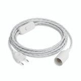 Lampe baladeuse câble textile torsadé, coton blanc optique, douille E14