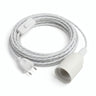 Lampe baladeuse câble textile torsadé, coton blanc optique, douille E27