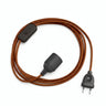 Lampe baladeuse câble textile uni, coton marron cannelle, douille E27
