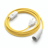 Lampe baladeuse câble textile uni, effet soie jaune maïs, douille E14