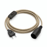 Lampe baladeuse câble textile uni, jute naturel, douille E14