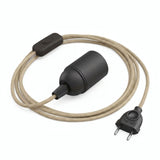 Lampe baladeuse câble textile uni, jute naturel, douille E27