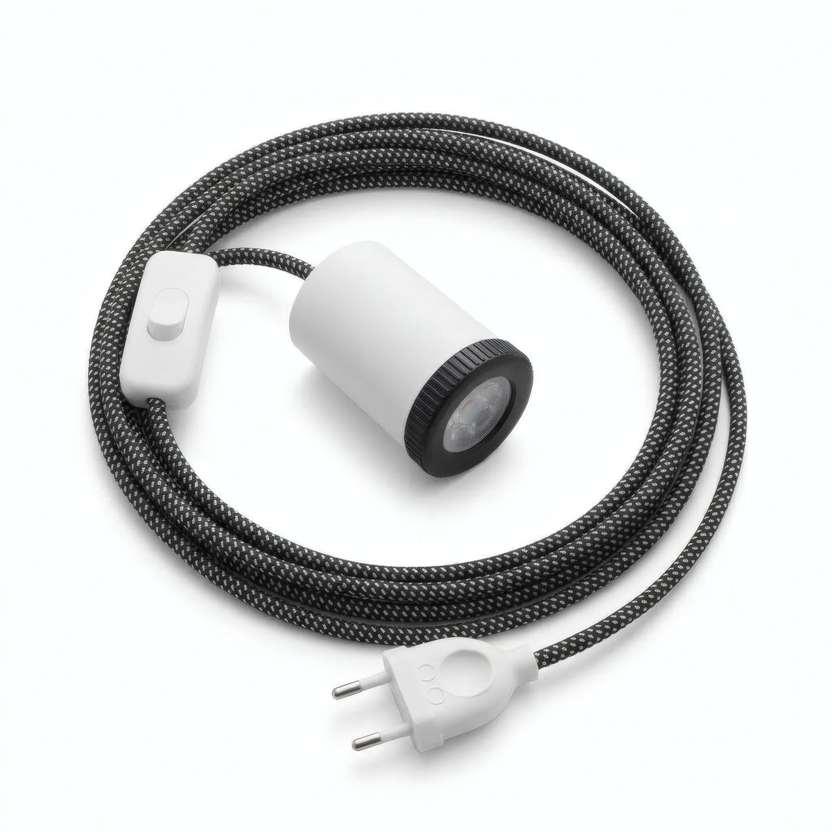 Spot mini GU10 à brancher, finition blanc mat