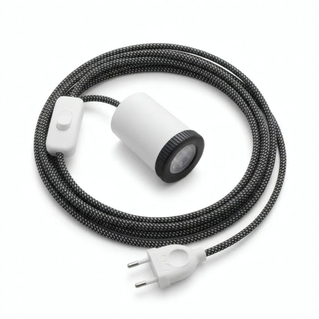 Spot mini GU10 à brancher, finition blanc mat