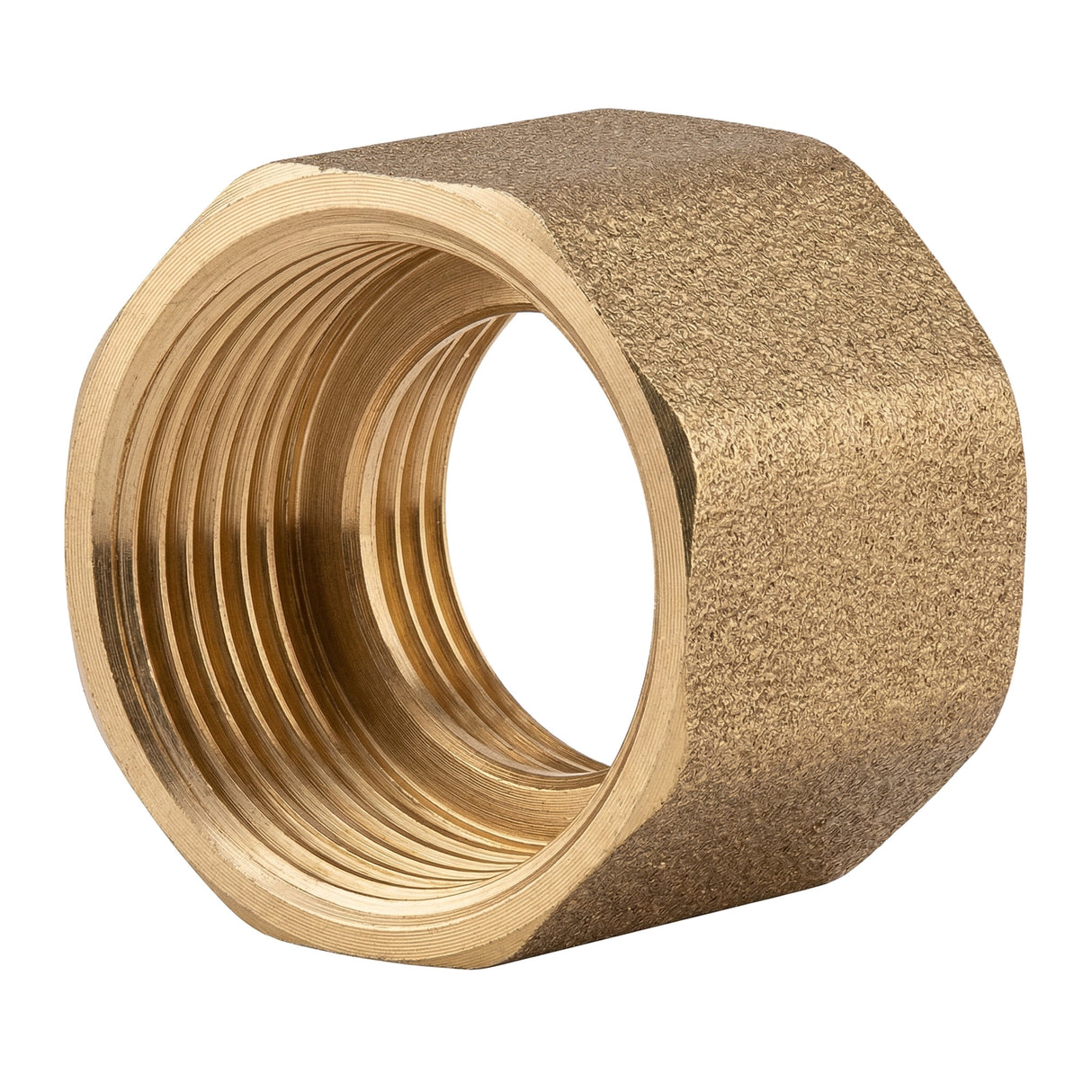 Manchon égal femelle-femelle à butée en laiton CW617N BSP - vue de face