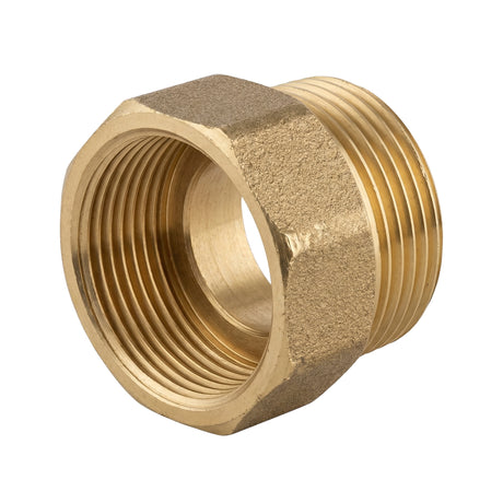 Manchon égal mâle-femelle en laiton CW617N BSP - vue isométrique 3/4