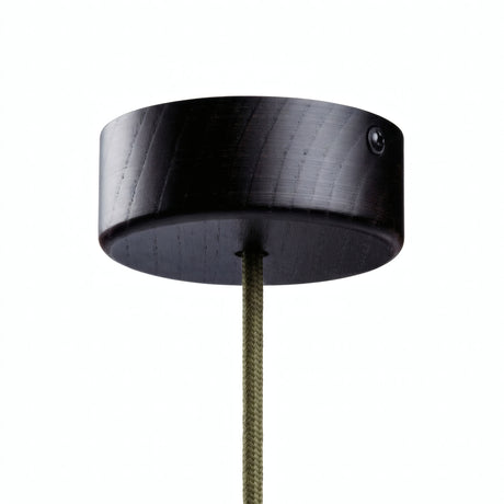 Mini rosace cylindrique en bois, Ø 88 mm — 1 trou central / Effet Wengé