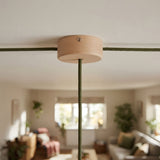 Mini rosace cylindrique en bois, Ø 88 mm — 1 trou central et 2 latéraux / Neutre