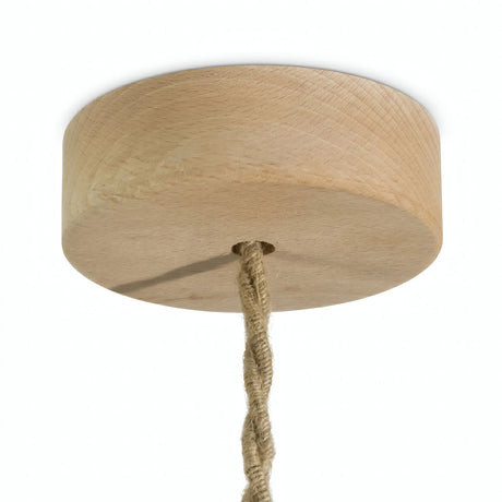 Mini rosace cylindrique en bois, Ø 88 mm — 1 trou central / Neutre