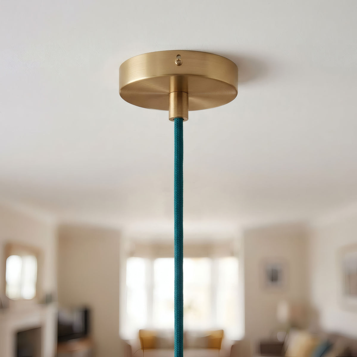 Mini rosace cylindrique en métal, Ø 83 mm — 1 trou central / Conique thermoplastique / Bronze satiné