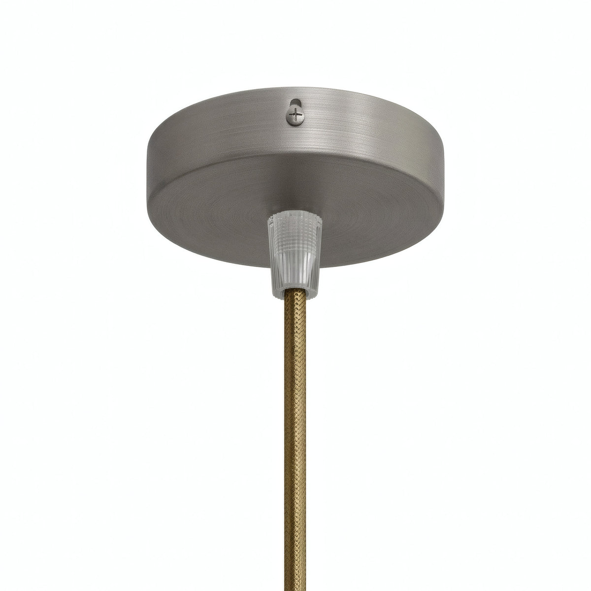 Mini rosace cylindrique en métal, Ø 83 mm — 1 trou central / Conique thermoplastique / Titane satiné