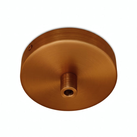 Mini rosace cylindrique en métal, Ø 83 mm — 1 trou central / Cylindrique métal / Cuivre satiné