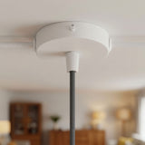 Mini rosace cylindrique en métal, Ø 83 mm — 1 trou central et 2 latéraux / Conique thermoplastique / Blanc mat