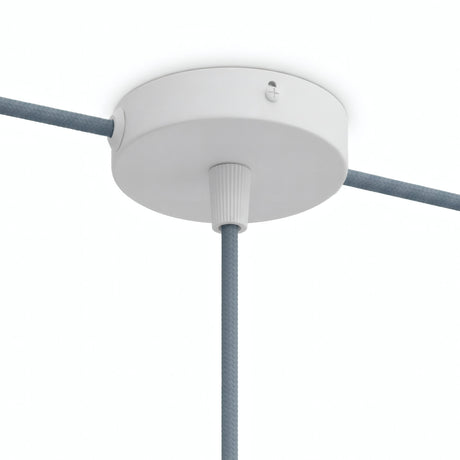Mini rosace cylindrique en métal, Ø 83 mm — 1 trou central et 2 latéraux / Conique thermoplastique / Blanc mat