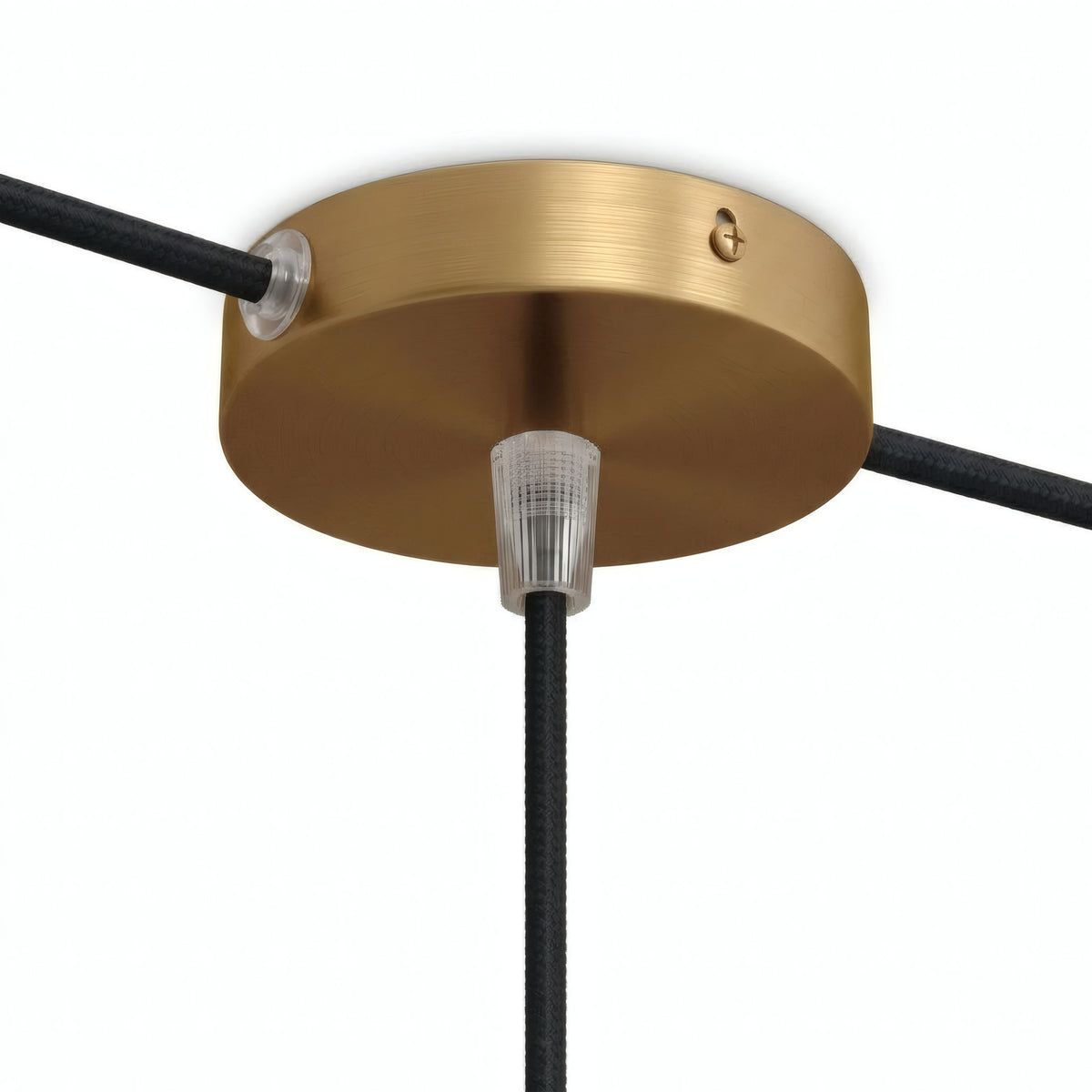 Mini rosace cylindrique en métal, Ø 83 mm — 1 trou central et 2 latéraux / Conique thermoplastique / Bronze satiné
