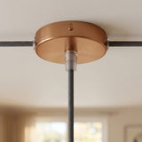 Mini rosace cylindrique en métal, Ø 83 mm — 1 trou central et 2 latéraux / Conique thermoplastique / Cuivre satiné