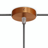 Mini rosace cylindrique en métal, Ø 83 mm — 1 trou central et 2 latéraux / Conique thermoplastique / Cuivre satiné