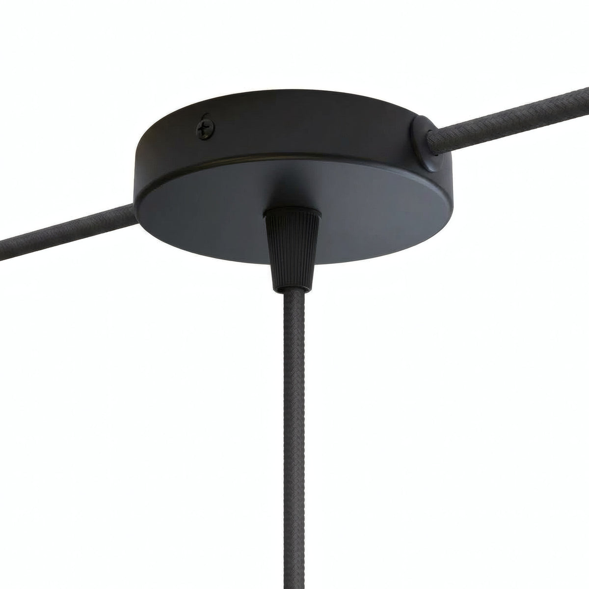 Mini rosace cylindrique en métal, Ø 83 mm — 1 trou central et 2 latéraux / Conique thermoplastique / Noir