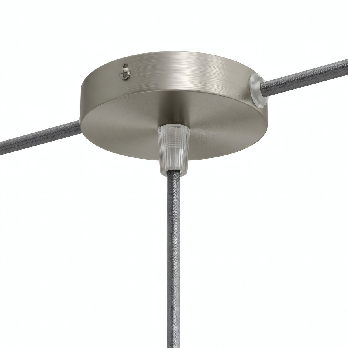 Mini rosace cylindrique en métal, Ø 83 mm — 1 trou central et 2 latéraux / Conique thermoplastique / Titane satiné