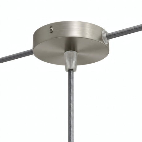Mini rosace cylindrique en métal, Ø 83 mm — 1 trou central et 2 latéraux / Conique thermoplastique / Titane satiné