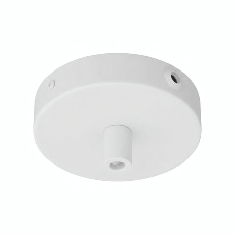 Mini rosace cylindrique en métal, Ø 83 mm — 1 trou central et 2 latéraux / Cylindrique métal / Blanc mat