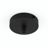 Mini rosace cylindrique en métal, Ø 83 mm — 1 trou central et 2 latéraux / Cylindrique métal / Noir