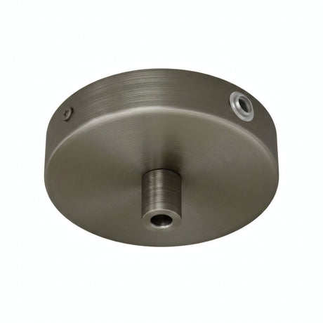 Mini rosace cylindrique en métal, Ø 83 mm — 1 trou central et 2 latéraux / Cylindrique métal / Titane satiné