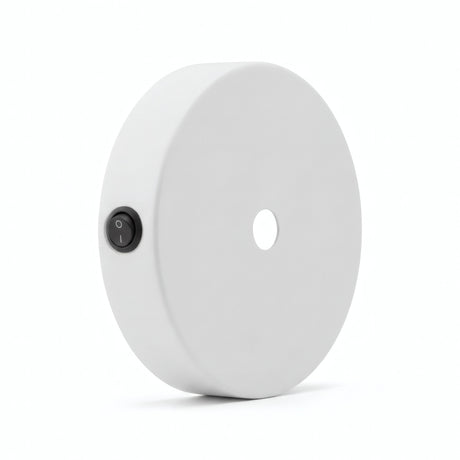 Mini rosace cylindrique en métal avec interrupteur, Ø 83 mm — Blanc mat