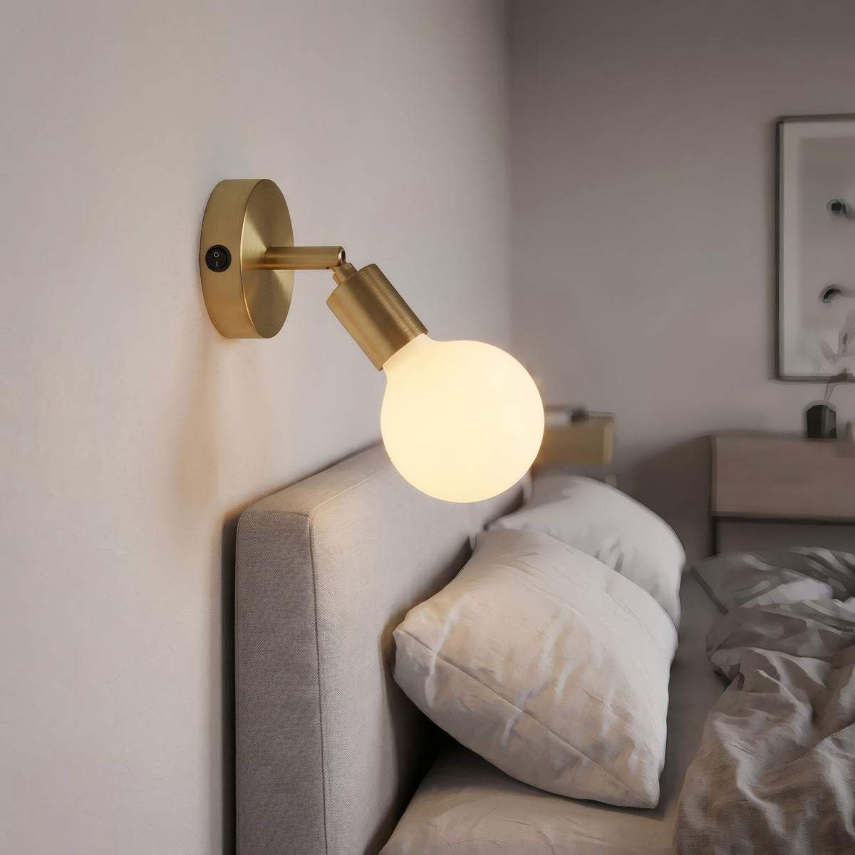 Mini rosace cylindrique en métal avec interrupteur, Ø 83 mm — Bronze satiné