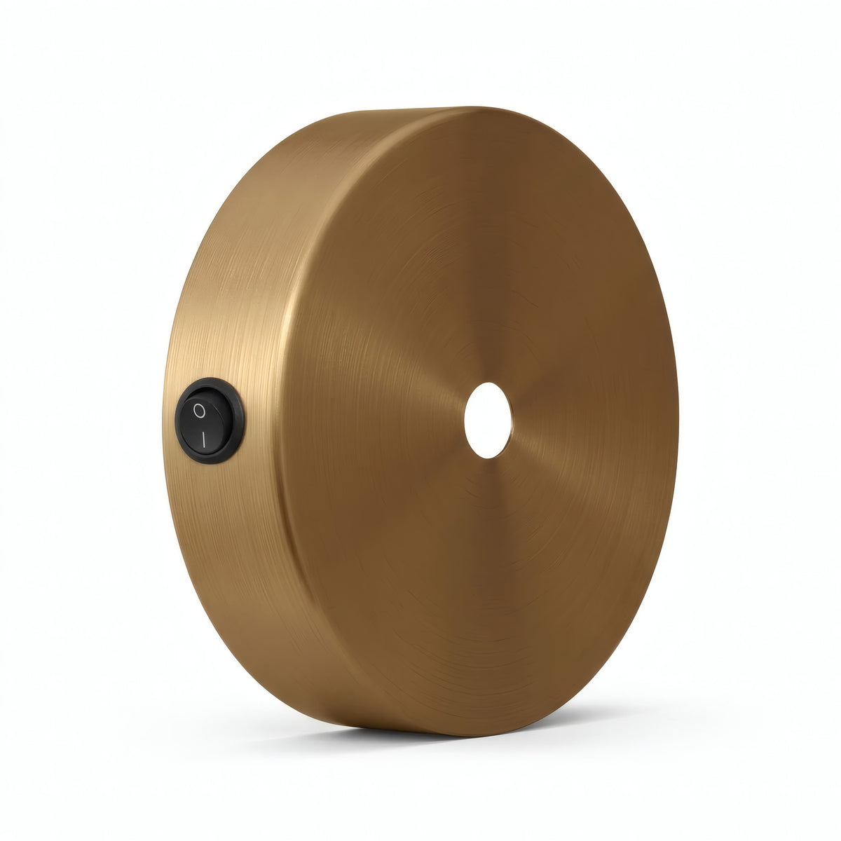 Mini rosace cylindrique en métal avec interrupteur, Ø 83 mm — Bronze satiné