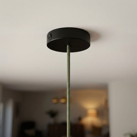 Mini rosace cylindrique en métal avec interrupteur, Ø 83 mm — Noir