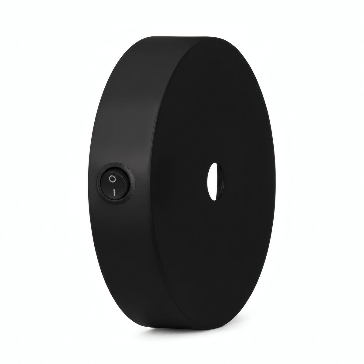 Mini rosace cylindrique en métal avec interrupteur, Ø 83 mm — Noir