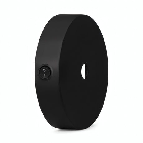 Mini rosace cylindrique en métal avec interrupteur, Ø 83 mm — Noir
