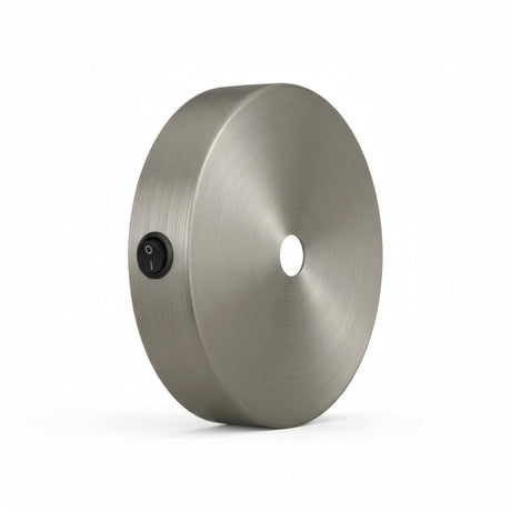 Mini rosace cylindrique en métal avec interrupteur, Ø 83 mm — Titane satiné