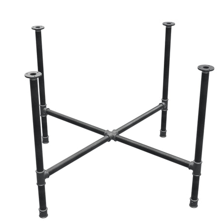 Piètement de table à manger, pieds en croix, fonte et acier Ø 34 mm, 116 × 116 cm, hauteur 75 cm