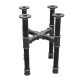 Piètement de table basse, pieds en croix, fonte et acier Ø 34 mm, 36 × 36 cm, hauteur 42 cm