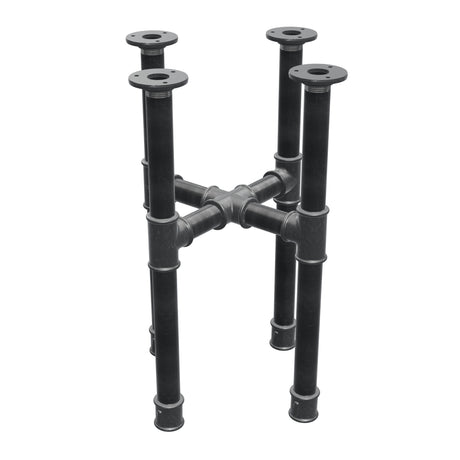 Piètement de table basse, pieds en croix, fonte et acier Ø 34 mm, 36 × 36 cm, hauteur 52 cm