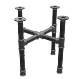 Piètement de table basse, pieds en croix, fonte et acier Ø 34 mm, 46 × 46 cm, hauteur 42 cm
