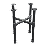 Piètement de table basse, pieds en croix, fonte et acier Ø 34 mm, 46 × 46 cm, hauteur 52 cm