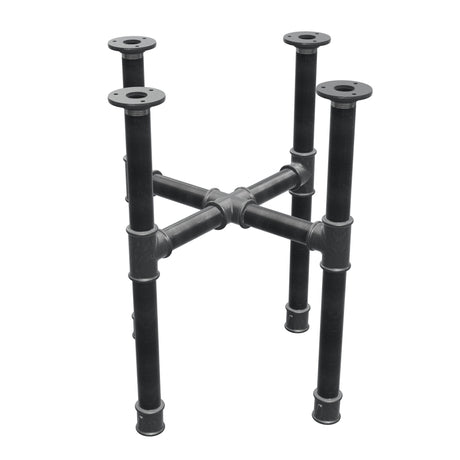 Piètement de table basse, pieds en croix, fonte et acier Ø 34 mm, 46 × 46 cm, hauteur 52 cm