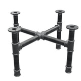 Piètement de table basse, pieds en croix, fonte et acier Ø 34 mm, 56 × 56 cm, hauteur 32 cm