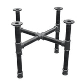 Piètement de table basse, pieds en croix, fonte et acier Ø 34 mm, 56 × 56 cm, hauteur 42 cm