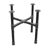Piètement de table basse, pieds en croix, fonte et acier Ø 34 mm, 56 × 56 cm, hauteur 52 cm