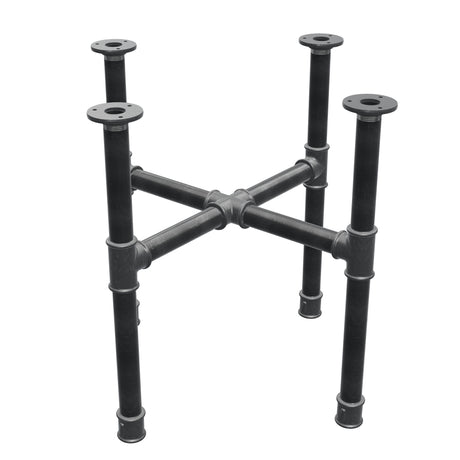Piètement de table basse, pieds en croix, fonte et acier Ø 34 mm, 56 × 56 cm, hauteur 52 cm