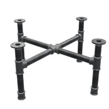 Piètement de table basse, pieds en croix, fonte et acier Ø 34 mm, 66 × 66 cm, hauteur 32 cm